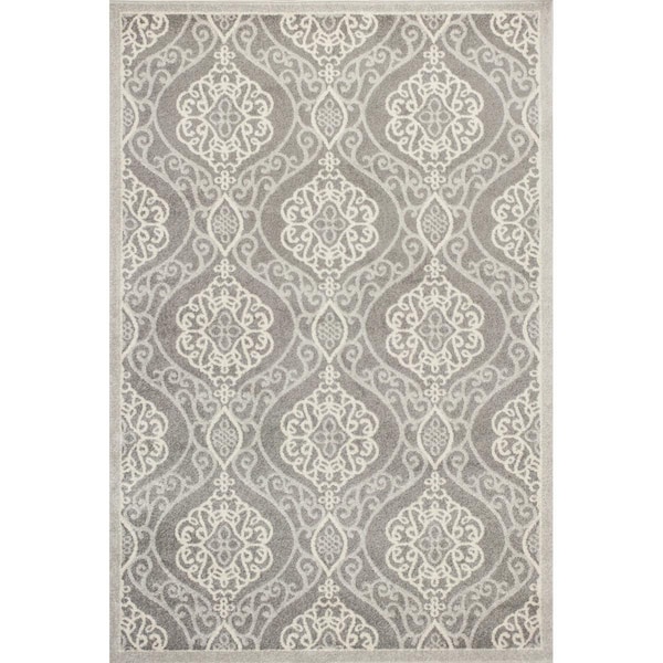 Palacedesigns 5 ft. 3 in. x 7 ft. 7 in. UV-Treated Polypropylene Silver Area Rug PA3652125 - main